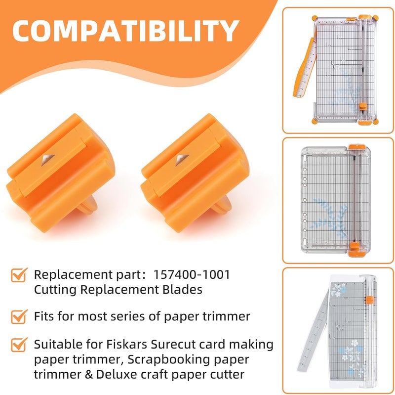 PROSOCOOL 157400-1001 Paper Cutter Blades Replacement for Fiskars Paper Trimmer TripleTrack High Profile Blades, Portable Paper Cutter Style I Blade 1968701005 for Cutting and Scoring- 2 Pack - Image 3